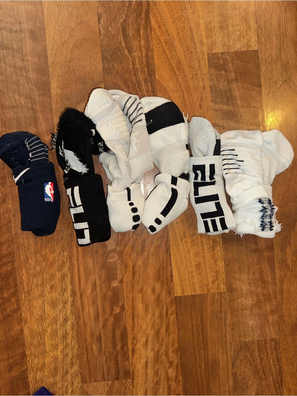 Men's NBA & Elite Crew Socks - Black, White, Navy (Pack)